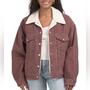 🩷🔹️Levis🔹️ Rose Taupe 90s Sherpa Lined Corduroy Trucker  XXL Jacket